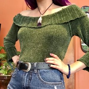 UO cropped Bardot Sweater